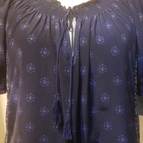 Joie Peasant V-Cut neckline blouse with tassels. - Picture 4 of 8